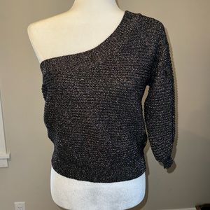 Mango | Asymmetric One Shoulder Knit Sweater | Medium